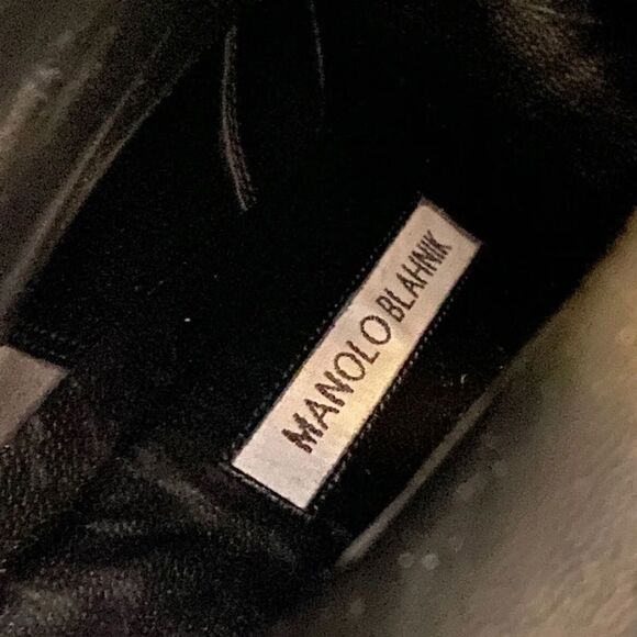 Manolo Blahnik Cantuna Square-toe Leather Boots size 37.5 - Picture 5 of 11